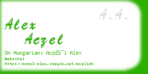 alex aczel business card